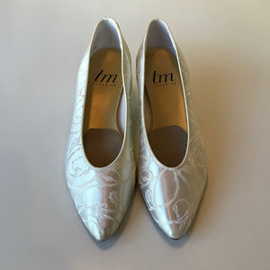 TOM MCAN SILK WEDDING SHOES, LOW HEEL, 8M